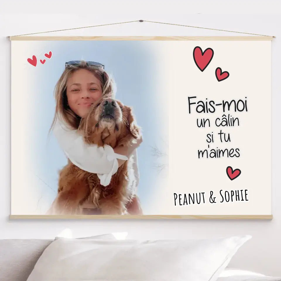 Toile à suspendre Pet Photo Personnalisée, Toile Cadeau Pour Amoureux des chien, Des Chat, Fête Des Mères Cadeau