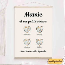 Charger l&#39;image dans la galerie, Jusqu&#39;à 9 petits-enfants, Toile à suspendre mamie personnalisée, Toile Cadeau Pour mamie, Fête des grand mère
