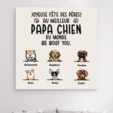 Charger l&#39;image dans la galerie, Impressions sur métal personnalisée, cadeau pour Papa chien, fête des pères, Jusqu&#39;à 6 chiens, woof you
