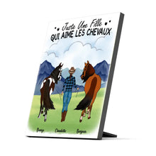 Charger l&#39;image dans la galerie, Jusqu&#39;à 2 chevaux, Impression sur table personnalisés, TableTop Print Pour Maman cheval, Fille Qui Aime Les Chevaux
