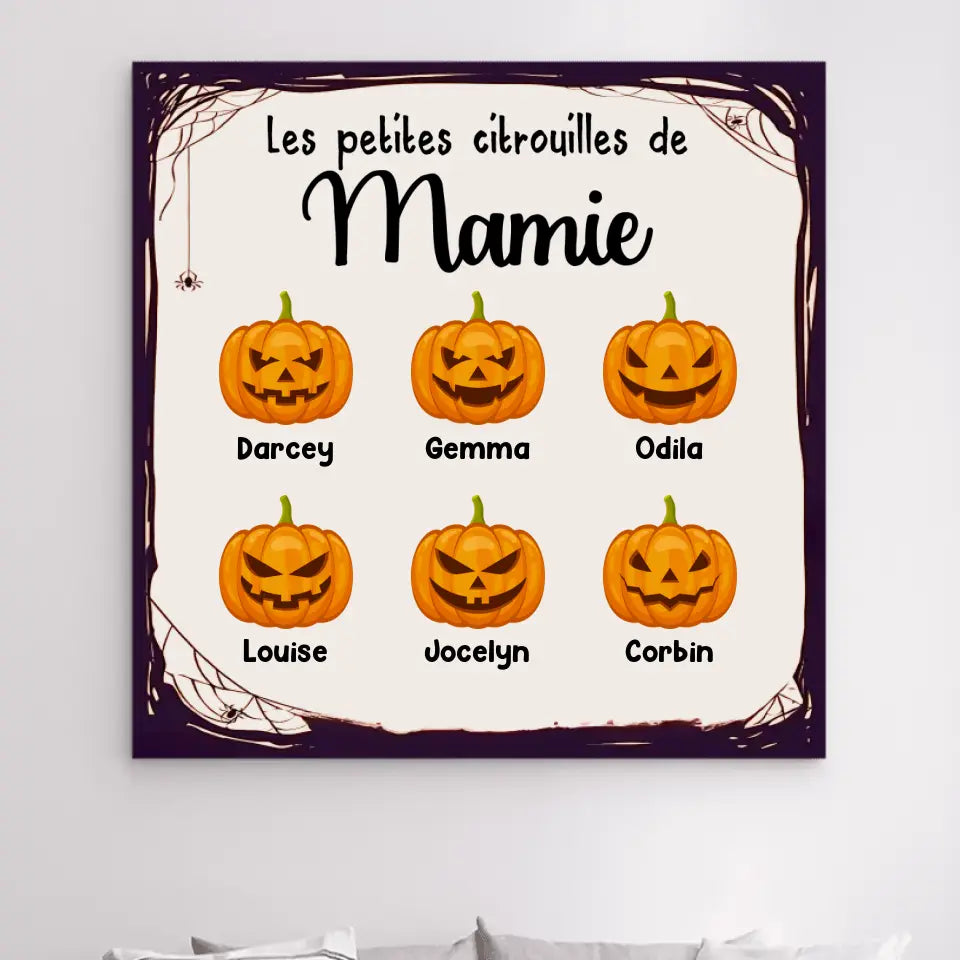 Impressions sur métal personnalisée, cadeau pour Halloween, Mamie, Papy, Grand-père, mère, Jusqu'à 12 Citrouilles