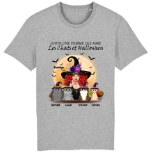 Charger l&#39;image dans la galerie, Jusqu&#39;à 12 chats, Halloween t shirt chat femme, tee shirt personnalisé chat, maman chat
