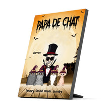 Charger l&#39;image dans la galerie, Jusqu&#39;à 6 Chats, Impression sur table personnalisée, TableTop Print cadeau pour Papa Chat, grand-père, Joyeux Halloween
