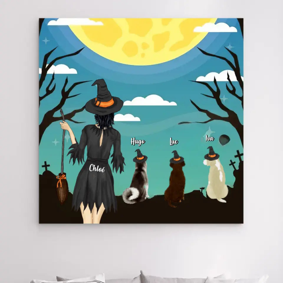 Impressions sur métal personnalisée, cadeau pour Maman Chien, joyeux Halloween, Jusqu'à 3 Chiens