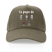 Charger l&#39;image dans la galerie, Casquette personnalisée chien, Casquette homme chiens, Jusqu&#39;à 6 chiens, papa de chiens
