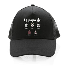 Charger l&#39;image dans la galerie, Casquette personnalisée chien, Casquette homme chiens, Jusqu&#39;à 6 chiens, papa de chiens
