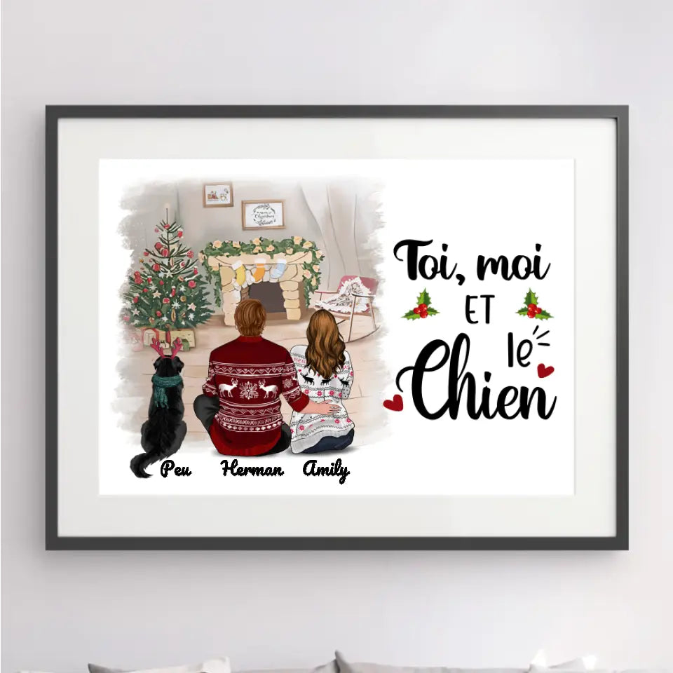 Passe-partout Personnalisée: Cadeau Noël Pour Maman et Papa Chien, Célébrez l'Amour Avec Des Chiens Cette Fête!