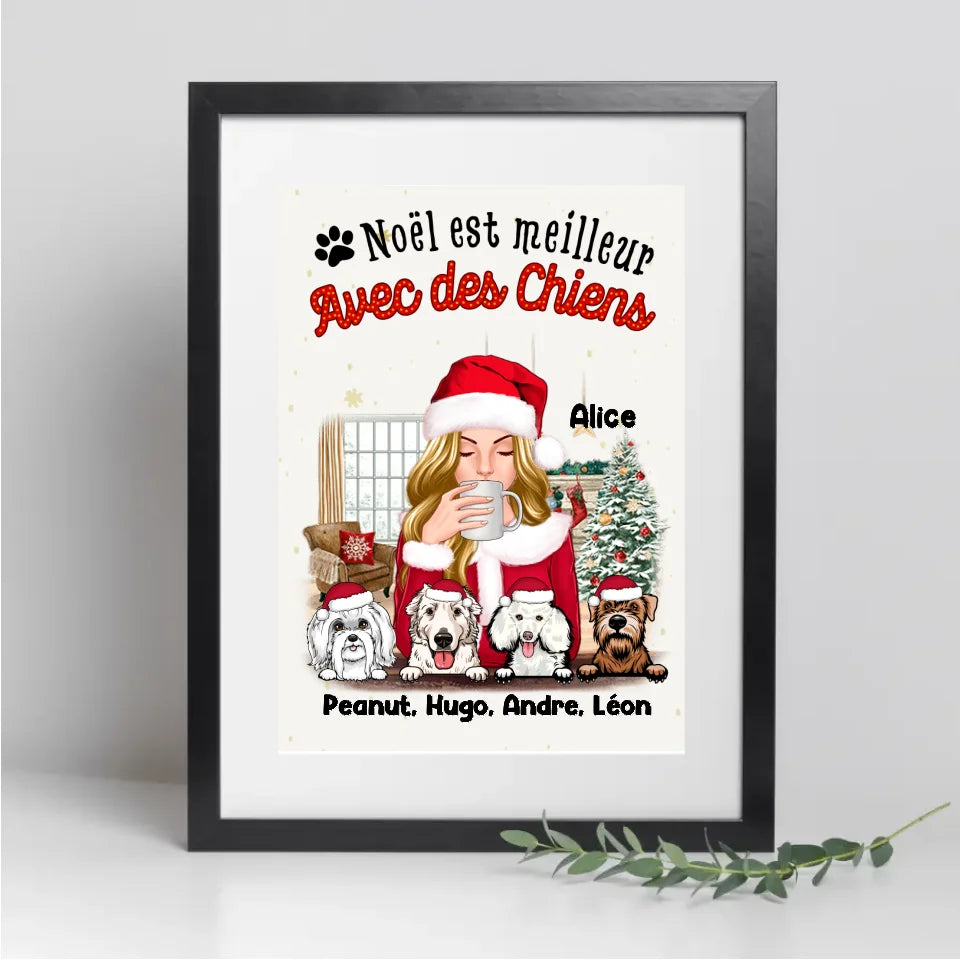 Passe partout personnalisée, noël cadeau pour maman chien, noël est meilleur avec des chiens