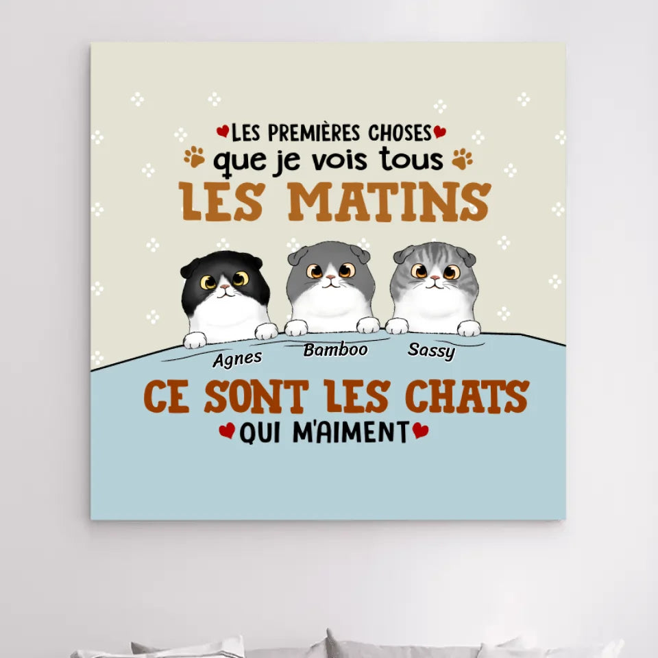 Impression sur Acrylique personnalisée, cadeau pour maman, papa chat, Ce sont les chats qui m'aiment