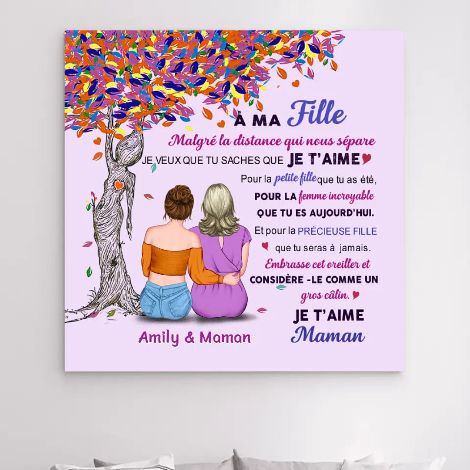 Impression sur Acrylique personnalisée, cadeau pour fille, mère et fille, af ma fille malgré la distance qui nous sépare