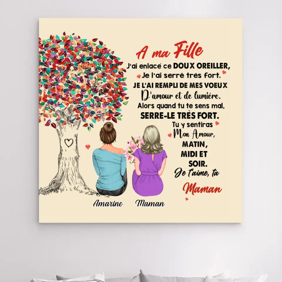 Impression sur Acrylique personnalisée, cadeau pour fille, mère et fille, J'au eblace ce doux oreiller