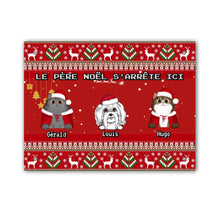 Charger l&#39;image dans la galerie, Carpette personnalisé, Tapis Cadeau pour la famille, maman et papa chien, Chat, LE PÈRE NOËL S&#39;ARRÊTE ICI

