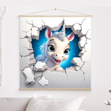 Charger l&#39;image dans la galerie, 3D Licorne Impressions sur cercle en mousse personnalisés, Noël cadeau pour famillie, 3D Décor pour le salon à Noël
