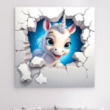 Charger l&#39;image dans la galerie, 3D Licorne Impressions sur cercle en mousse personnalisés, Noël cadeau pour famillie, 3D Décor pour le salon à Noël
