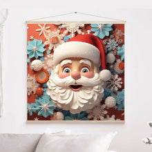 Charger l&#39;image dans la galerie, 3D Père Noël L&#39;hiver Impressions sur cercle en mousse personnalisés, 3D Décor pour le salon à Noël
