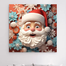 Charger l&#39;image dans la galerie, 3D Père Noël L&#39;hiver Impressions sur cercle en mousse personnalisés, 3D Décor pour le salon à Noël
