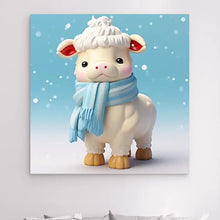 Charger l&#39;image dans la galerie, 3D Vache Charolais Toile à suspendre personnalisés, 3D Décor pour le salon à Noël
