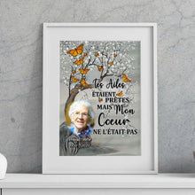 Charger l&#39;image dans la galerie, Poster premium encadré en bois personnalisée, Tes ailes étaient prêtes mais mon cœur ne l&#39;était pas, mémoire, souvenirs, mémorial
