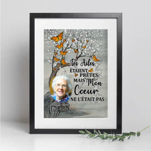 Charger l&#39;image dans la galerie, Poster premium encadré en bois personnalisée, Tes ailes étaient prêtes mais mon cœur ne l&#39;était pas, mémoire, souvenirs, mémorial
