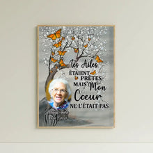 Charger l&#39;image dans la galerie, Poster premium encadré en bois personnalisée, Tes ailes étaient prêtes mais mon cœur ne l&#39;était pas, mémoire, souvenirs, mémorial
