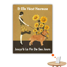 Charger l&#39;image dans la galerie, Golden Retriever Chien Poster personnalisée, cadeau pour maman chien, Et elle vécut heureuse jusqu&#39;à la fin de ses jours
