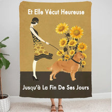 Charger l&#39;image dans la galerie, Golden Retriever Chien Poster personnalisée, cadeau pour maman chien, Et elle vécut heureuse jusqu&#39;à la fin de ses jours
