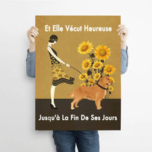 Charger l&#39;image dans la galerie, Golden Retriever Chien Poster personnalisée, cadeau pour maman chien, Et elle vécut heureuse jusqu&#39;à la fin de ses jours
