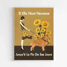 Charger l&#39;image dans la galerie, Golden Retriever Chien Poster personnalisée, cadeau pour maman chien, Et elle vécut heureuse jusqu&#39;à la fin de ses jours
