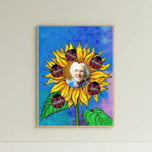 Charger l&#39;image dans la galerie, Tournesol Photo Poster premium encadré en bois Couverture personnalisée, cadeau pour Grand-mère, grand-père, maman, papa
