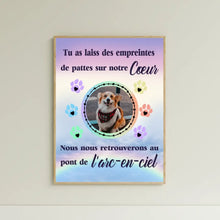 Charger l&#39;image dans la galerie, Chien Chat Cheval Pet Photo Couverture personnalisée, Plaid mémoire, souvenirs, mémorial, pont de l&#39;arc-en-ciel
