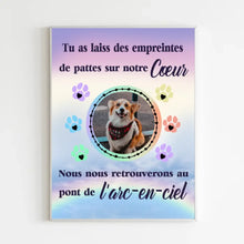 Charger l&#39;image dans la galerie, Chien Chat Cheval Pet Photo Couverture personnalisée, Plaid mémoire, souvenirs, mémorial, pont de l&#39;arc-en-ciel
