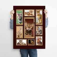 Charger l&#39;image dans la galerie, Chat du Bengale Couverture personnalisée, Plaid cadeau pour Amoureux des chats, maman chat, papa chat
