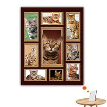 Charger l&#39;image dans la galerie, Chat du Bengale Couverture personnalisée, Plaid cadeau pour Amoureux des chats, maman chat, papa chat
