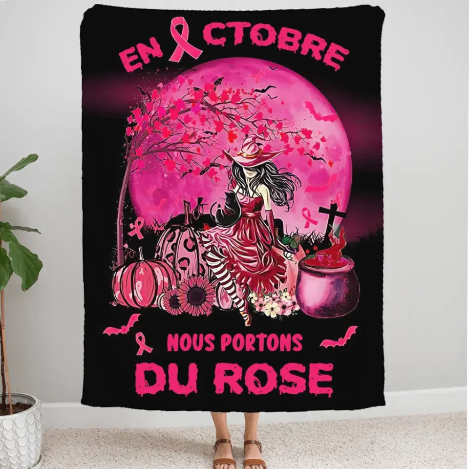 Sensibilisation au cancer du sein Couverture personnalisée, Plaid En octobre, nous portons du rose