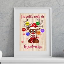 Charger l&#39;image dans la galerie, Joyeux Noël Poster personnalisée Noms, cadeau pour Grand-mère, Mamie, Les petits cerfs de grand-mère
