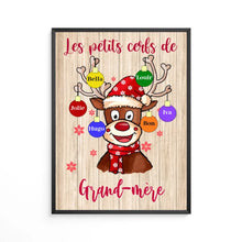 Charger l&#39;image dans la galerie, Joyeux Noël Poster personnalisée Noms, cadeau pour Grand-mère, Mamie, Les petits cerfs de grand-mère
