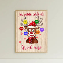 Charger l&#39;image dans la galerie, Joyeux Noël Poster personnalisée Noms, cadeau pour Grand-mère, Mamie, Les petits cerfs de grand-mère
