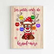 Charger l&#39;image dans la galerie, Joyeux Noël Poster personnalisée Noms, cadeau pour Grand-mère, Mamie, Les petits cerfs de grand-mère
