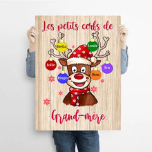 Charger l&#39;image dans la galerie, Joyeux Noël Poster personnalisée Noms, cadeau pour Grand-mère, Mamie, Les petits cerfs de grand-mère
