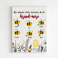 Charger l&#39;image dans la galerie, Enfants Poster personnalisée Noms, cadeau pour aime les abeilles, Les raisons d&#39;être heureux de Grand-mère, Mamie
