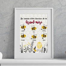 Charger l&#39;image dans la galerie, Enfants Poster personnalisée Noms, cadeau pour aime les abeilles, Les raisons d&#39;être heureux de Grand-mère, Mamie
