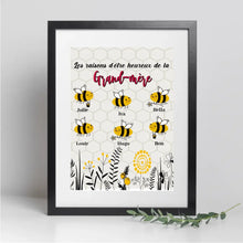 Charger l&#39;image dans la galerie, Enfants Poster personnalisée Noms, cadeau pour aime les abeilles, Les raisons d&#39;être heureux de Grand-mère, Mamie
