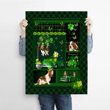 Charger l&#39;image dans la galerie, Chien Basset Hound Couverture personnalisée, Plaid cadeau pour Amoureux des chiens, Irish Shamrock St Patrick&#39;s Day
