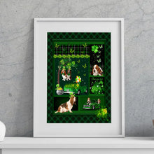 Charger l&#39;image dans la galerie, Chien Basset Hound Couverture personnalisée, Plaid cadeau pour Amoureux des chiens, Irish Shamrock St Patrick&#39;s Day
