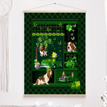 Charger l&#39;image dans la galerie, Chien Basset Hound Couverture personnalisée, Plaid cadeau pour Amoureux des chiens, Irish Shamrock St Patrick&#39;s Day
