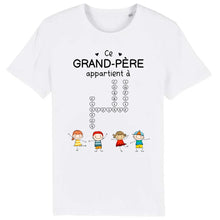 Charger l&#39;image dans la galerie, Enfants Mots croisés, T-shirt personnalisé grand-père grand-mère, ce grand-père appartient à, fête des pères
