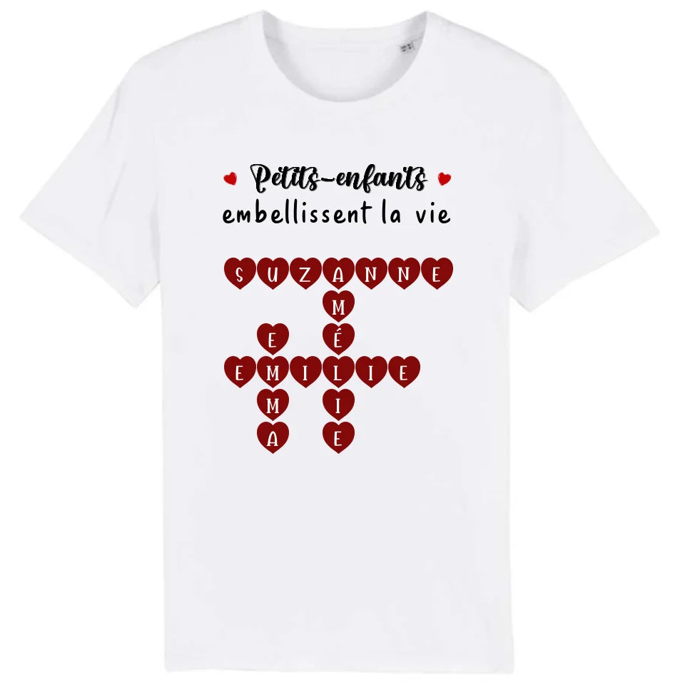 Petits-enfants Mots croisés, T-shirt personnalisé grand-père grand-mère, Petits-enfants embellissent la vie