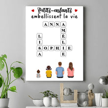 Charger l&#39;image dans la galerie, Mots croisé Poster personnalisée, cadeau pour Famille, Grand-mère, grand-père, Petits-enfants embellissent la vie
