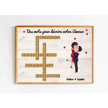 Charger l&#39;image dans la galerie, Mots croisés Poster personnalisé, Saint-Valentin Cadeaux pour couple, Épouse et mari, Mots pour décrire notre amour
