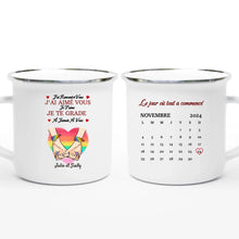 Charger l&#39;image dans la galerie, Date d&#39;anniversaire Mug Calendrier personnalisé, Saint-Valentin Cadeaux pour couple, LGBT, Couple main dans la main
